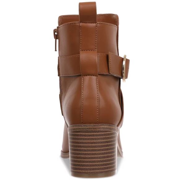 Style & Co Rosaliee Belt Booties in Cognac Brown New Size 6.5 - Picture 3 of 7